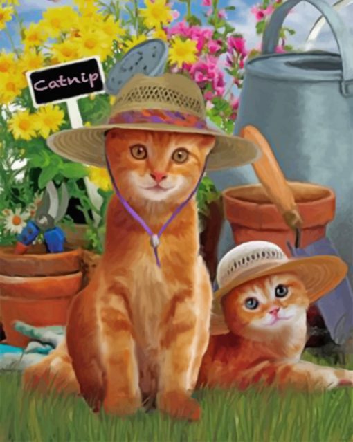Cats Wearing SunhatsPaint by numbers