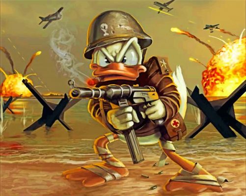 Donald-Duck-War-paint-by-number-501x400