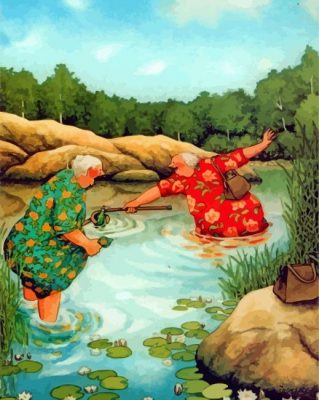 Old-Women-In-River-paint-by-numbers