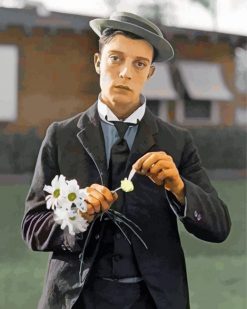 aesthetic-buster-keaton-and-flower-paint-by-numbers