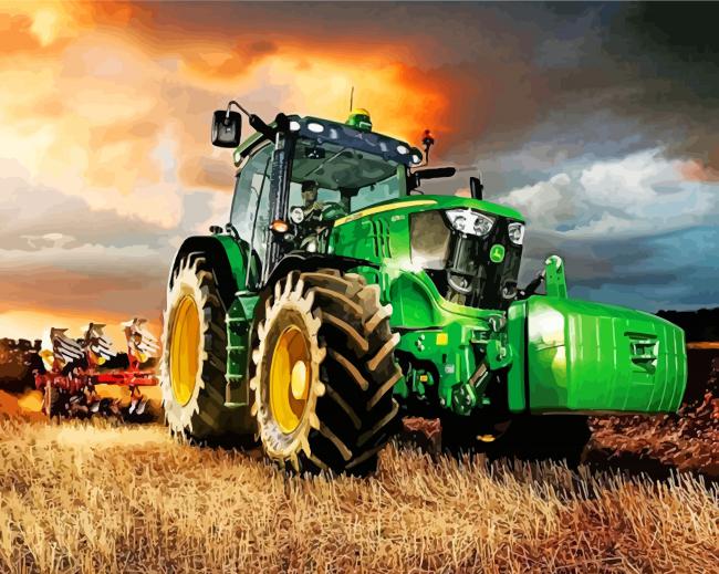 Cool Tractor - Paint By Numbers - Paint by numbers for adult