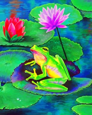 frog-on-lily-pad-paint-by-number