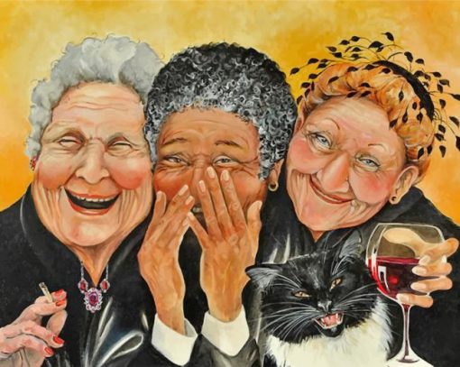old-women-laughing-paint-by-number