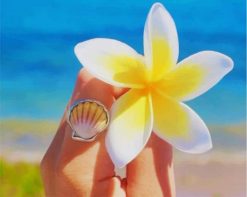 white-and-yellow-Frangipani-flower-paint-by-number