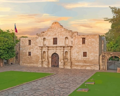 the-alamo-San-Antonio-texas-paint-by-numbers