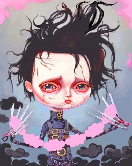 Cute Edward Scissorhands paint by numbers