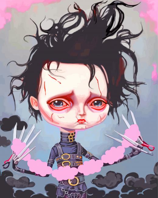 Cute Edward Scissorhands paint by numbers