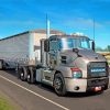 Grey Tractor Trailer paint By Number