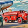 Red Tractor Trailer paint by numbers