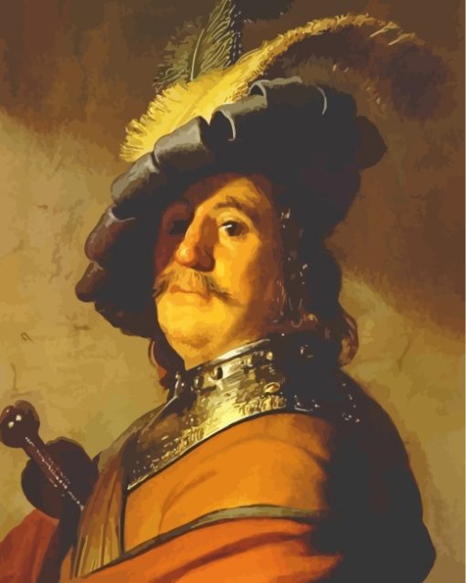 A Warrior Rembrandt Art Paint by numbers