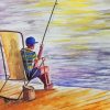 Boy Fishing Art paint by numbers