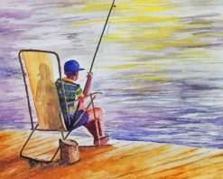 Boy Fishing Art paint by numbers
