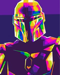 Colorful Mandalorian paint by numbers