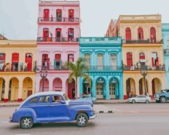 Cuba Colorful Building Paint by numbers