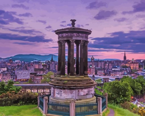 Dugald Stewart Monument Edinburgh paint by numbers