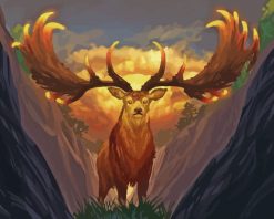 Fantasy Golden Stag paint by numbers