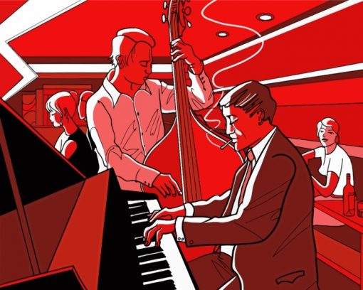 Illustration Jazz Musicians Paint by numbers