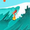Illustration Surfer Girl Paint by numbers