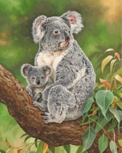 Koala Mother And Baby paint by numbers