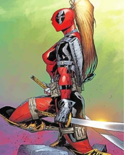 Lady Deadpool paint by numbers