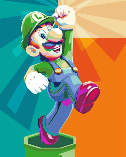 Luigi Super Mario Pop Art paint by numbers