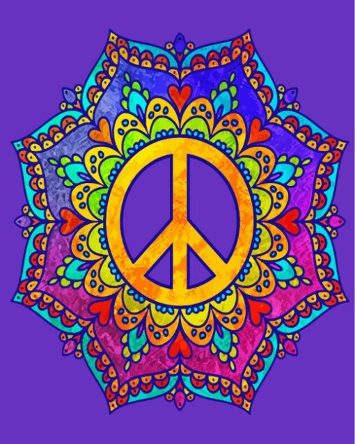 Mandala Peace paint by numbers
