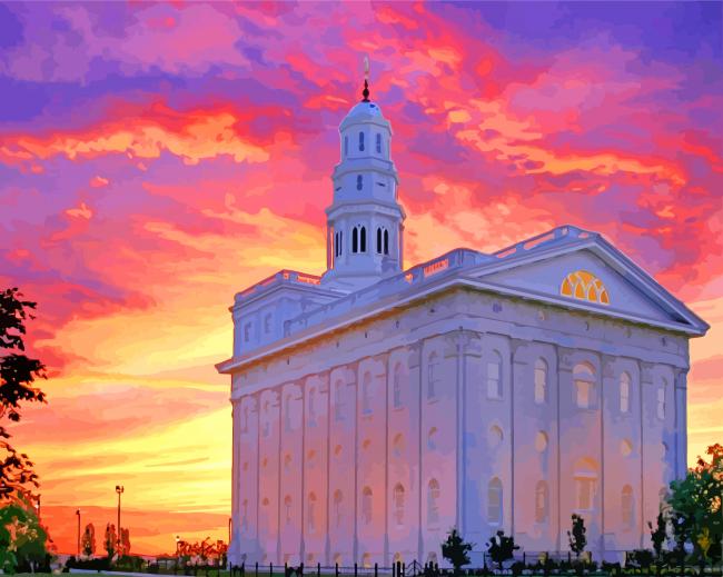 Nauvoo Illinois Temple paint by number
