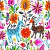 Otomi Flowers And Animals paint by numbers
