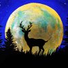 Stag Silhouette Moonlight Paint by numbers