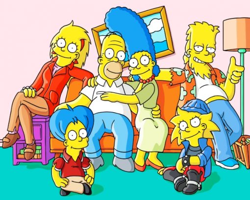 The Simpsons Family Animation Paint by numbers