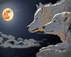 Wolves Moonlight paint by numbers