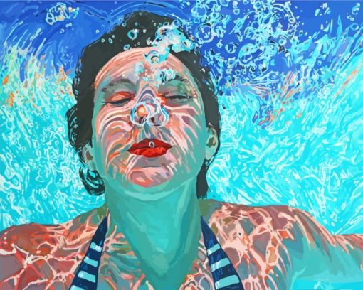 Woman Underwater paint by numbers