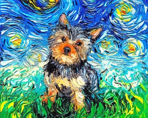 Yorkie Starry Night paint by numbers