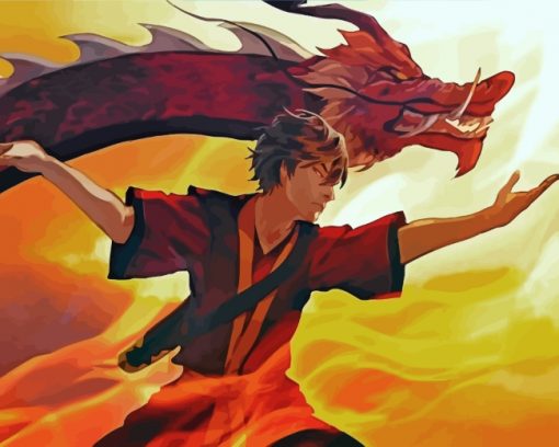 Zuko And Dragon paint by numbers