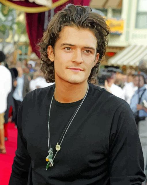 Aesthetic Orlando Bloom paint by numbers