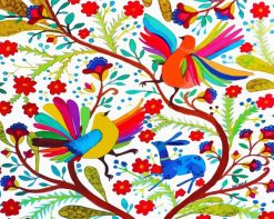 Birds And Animal Otomi paint by numbers