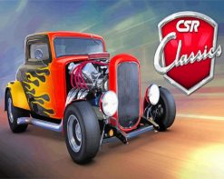 Cool Hot Rod Car paint by numbers
