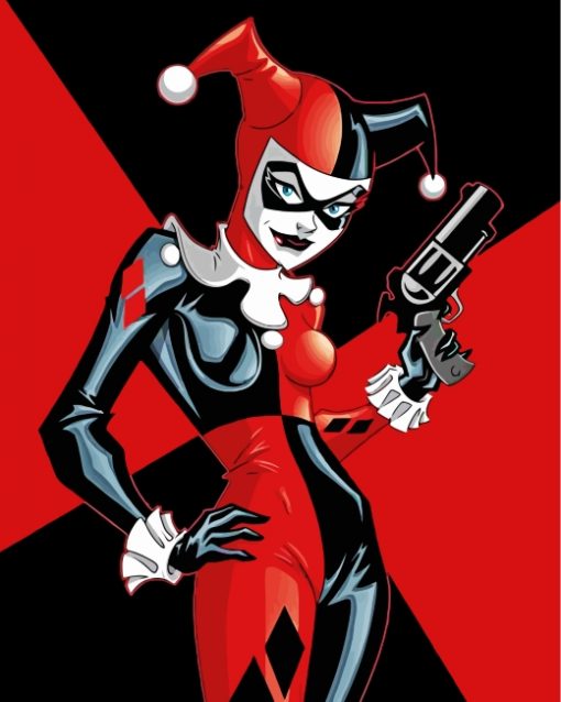 Harley Quinn Illustration Art Paint by numbers