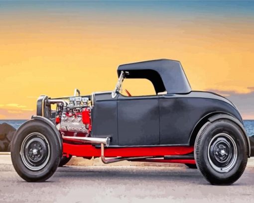 Hot Rod Car paint by numbers