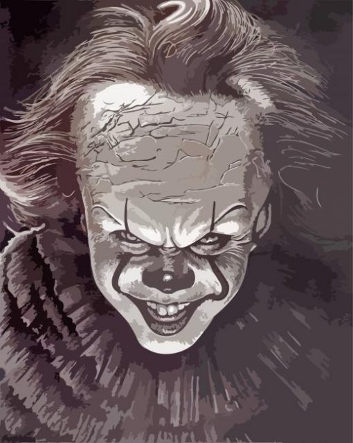 Monochrome Pennywise paint by numbers