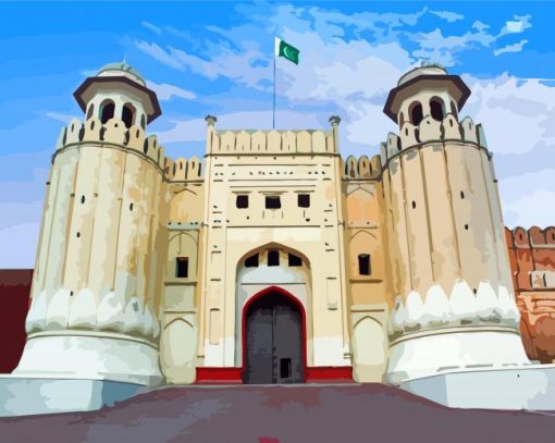 Pakistan Lahore Fort paint by numbers