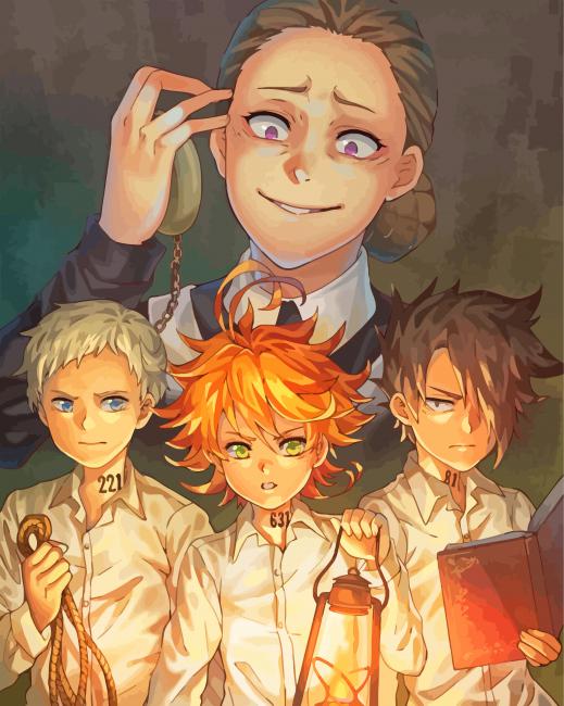 The Promised Neverland Characters - Paint By Number - Paint by numbers for  adult