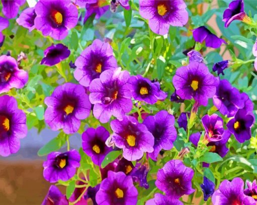 Purle Petunias paint by numbers
