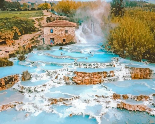 Tuscany Italy Saturnia paint by numbers