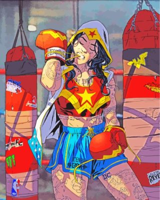 Boxer Wonder Woman paint by numbers