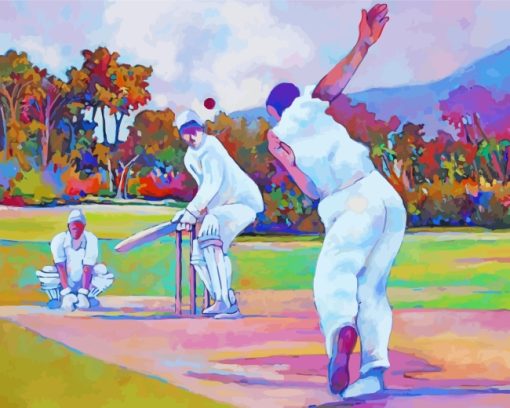 Cricket In The Park Art Paint by numbers