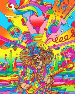 Hippie Guitarist paint by numbers