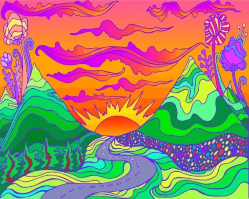 Hippie Landscape Paint by numbers