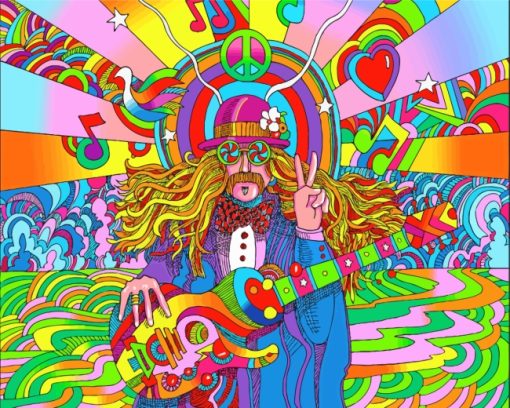 Hippie Musician paint by numbers