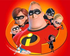 The Incredibles Animated Movie paint by numbers